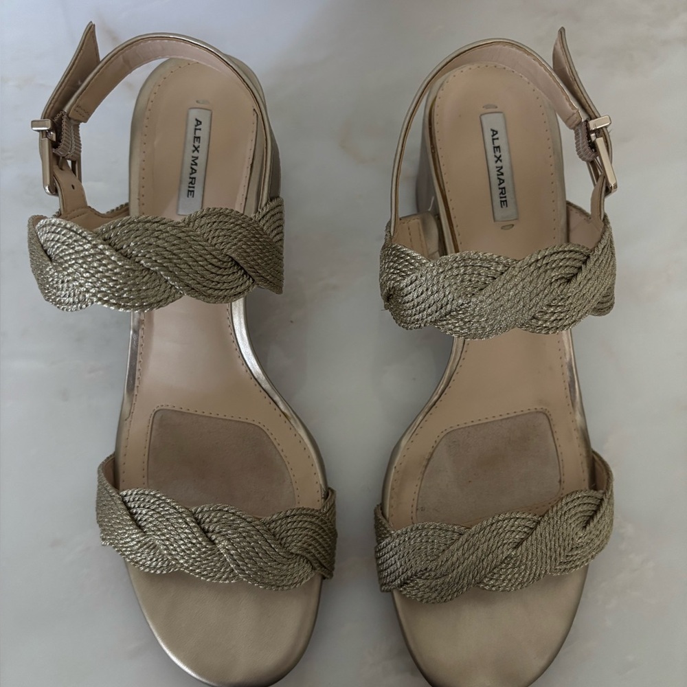 Alex Marie Braided Soft Gold Sandals